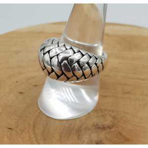 Silver carved dome ring 18 mm