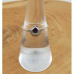 Zilveren ring met schelp 16 of 18 mm