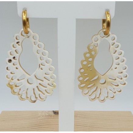 Creolen met uitgesneden Buffelhoorn