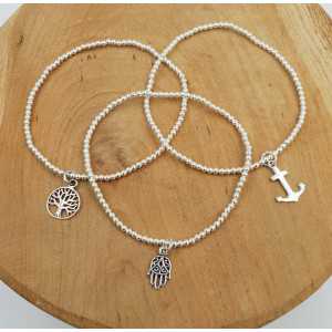 Silber-Armband mit Silber Perlen und Charme
