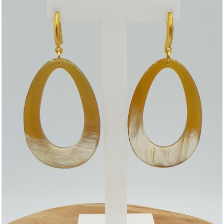 Oorbellen met open druppel van Buffelhoorn