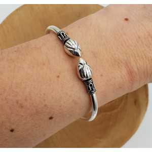 Zilveren armband bali style met lotus