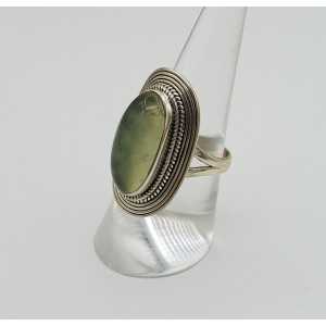 Silber ring set mit oval, seine Farbe, Größe 17,5 mm