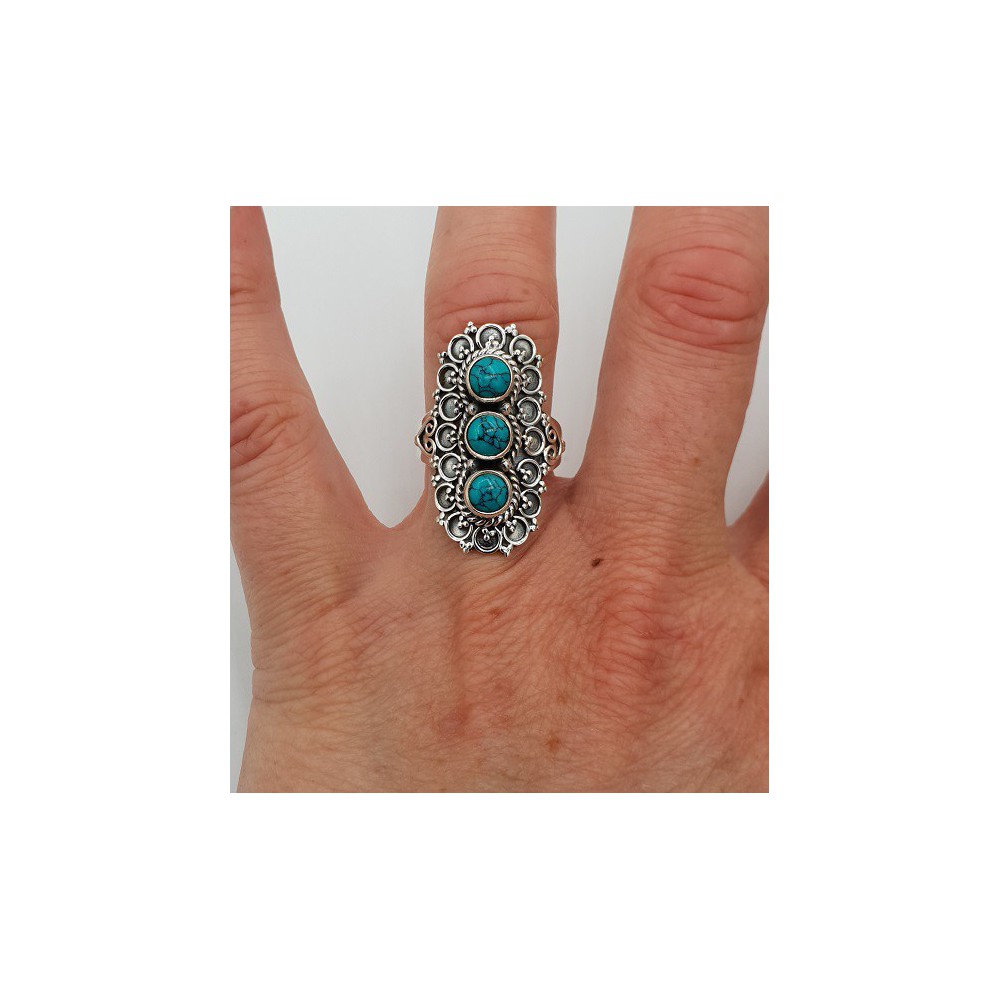 Silver ring set with Turquoise