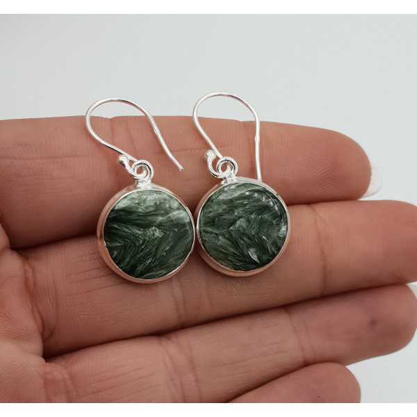 Silver earrings set with round Seraphiniet