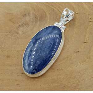 Silver pendant set with cabochon Kyanite