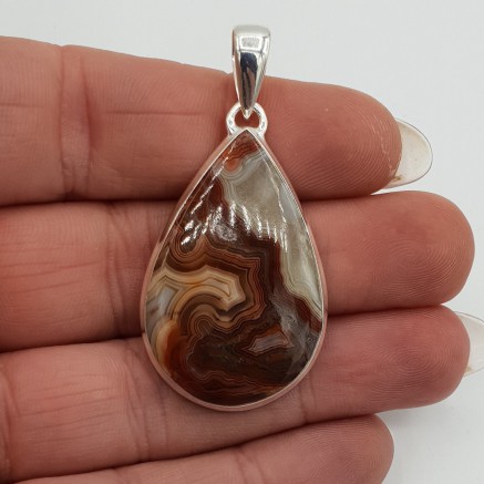 Zilveren hanger gezet met Laguna Lace Agaat