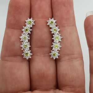 Silver oorklimmer set with Peridot and Cz
