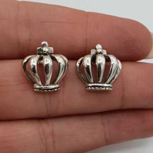 Zilveren oorknoppen kroon