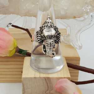 Silver Ganesha elephant ring 18.5 mm