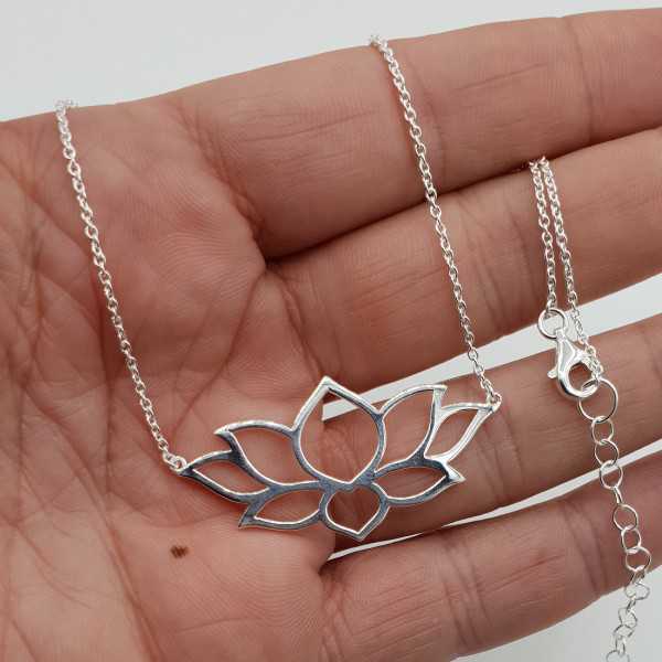Silber Halskette mit großem Anhänger Lotus