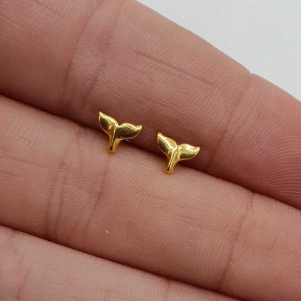 Gold plated small wale tale oorknopjes
