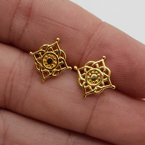 Gold plated oorknopjes Mandala