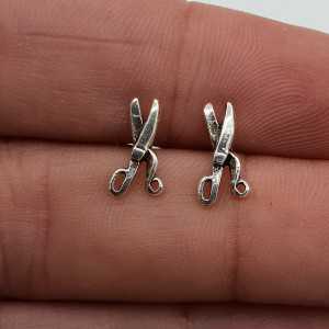 Silver oorknopjes scissors