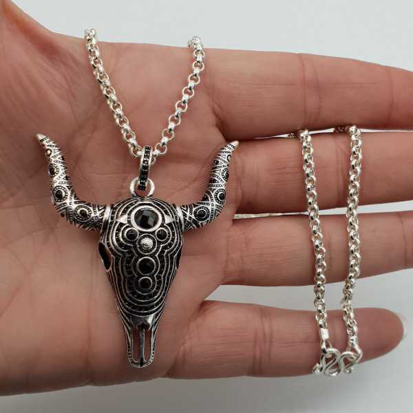 Silver necklace with Buffalo pendant