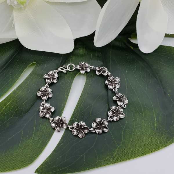 Silver floral bracelet