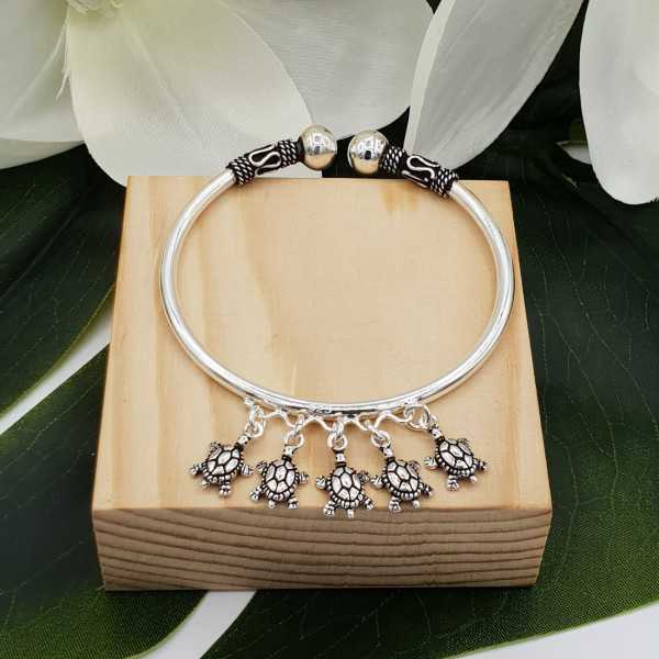 Silver bracelet / bangle with calicos