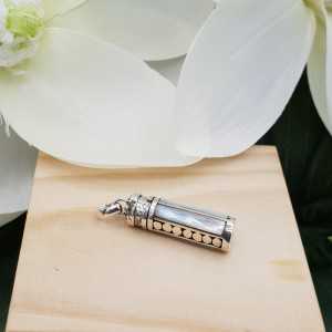 Silver parfumhanger / ashanger with mother-of-Pearl