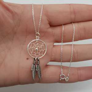 Silver necklace with dream catcher pendant