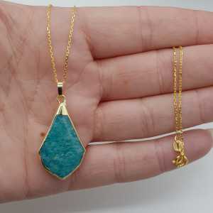 Gold plated necklace with Amazonite pendant