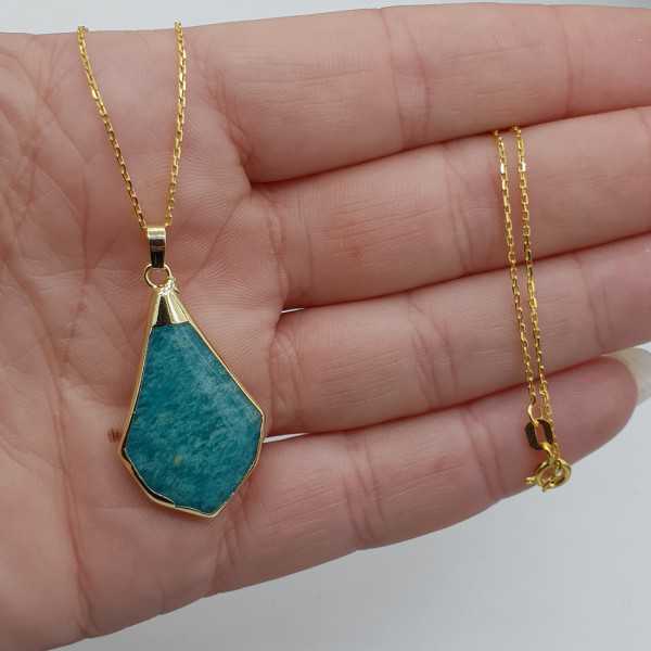 Gold plated necklace with Amazonite pendant