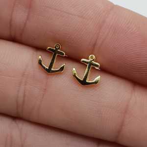 Gold plated anchor oorknopjes
