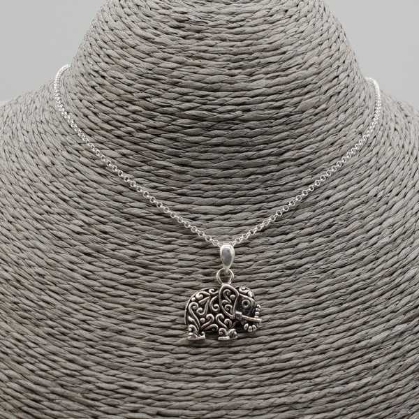 Silber-Halskette mit Elefant-Anhänger