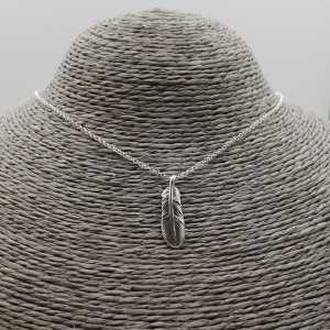Silver necklace with feather pendant