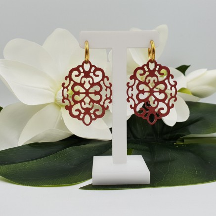 Creolen met gelakte Buffelhoorn hanger