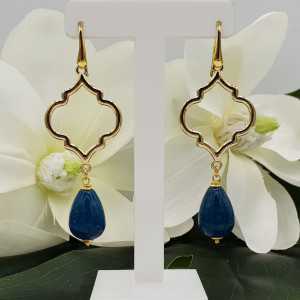 Gold plated earrings with Quartzite briolet