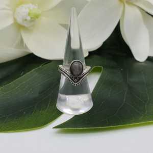 Silber V-Form-ring-set mit Labradorit 16,5 mm