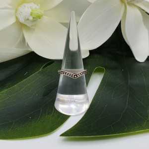Silver V shape ring