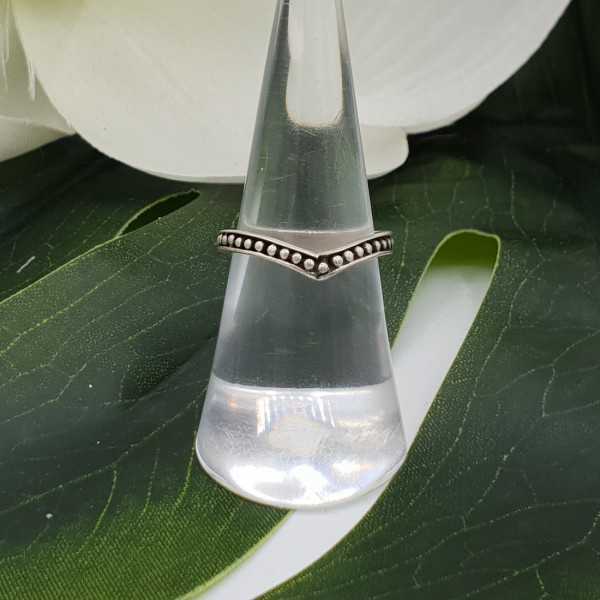 Silver V shape ring