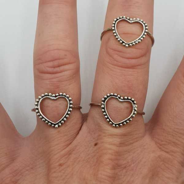 Silber open heart ring