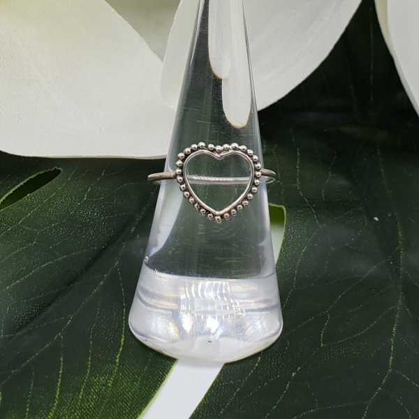 Silber open heart ring