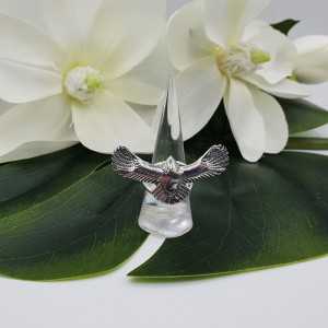 Zilveren adelaar ring verstelbaar