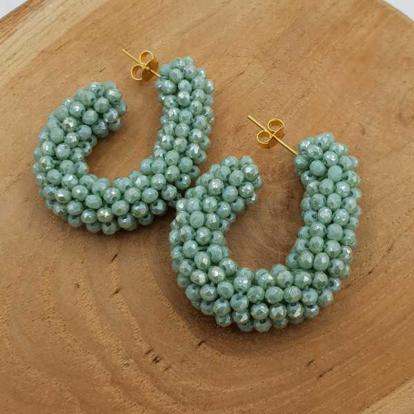 Glassberry creoles mint green crystals