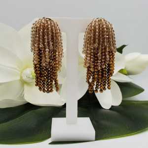 Gold plated waterfall tassel earrings gold champagne