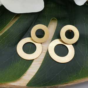 Earrings with brushed rings