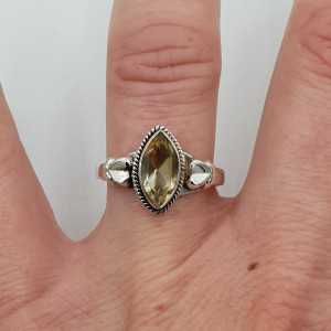 Silber ring set mit marquise Citrin 17,5 mm