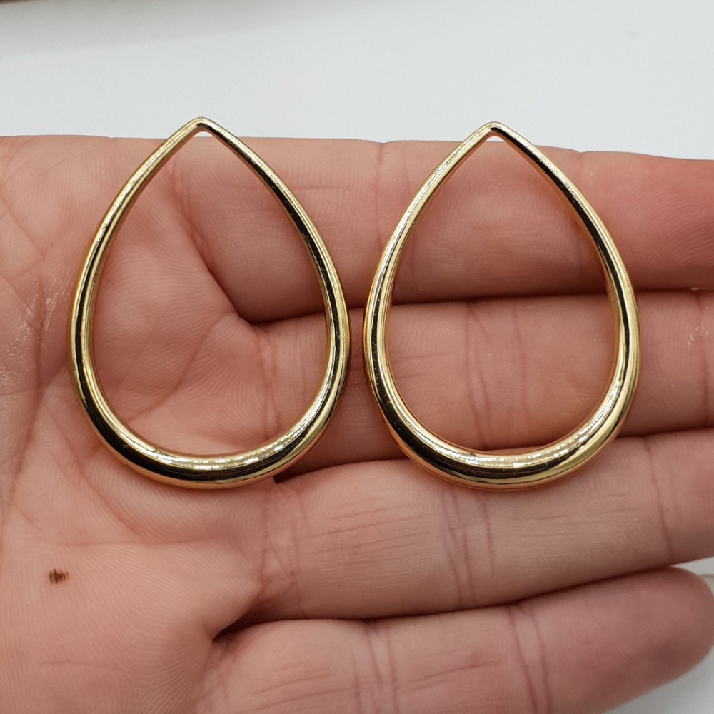 Hanger set goud kleurige open druppel large