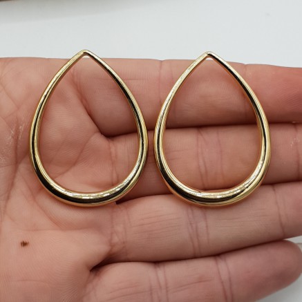 Hanger set goud kleurige open druppel large