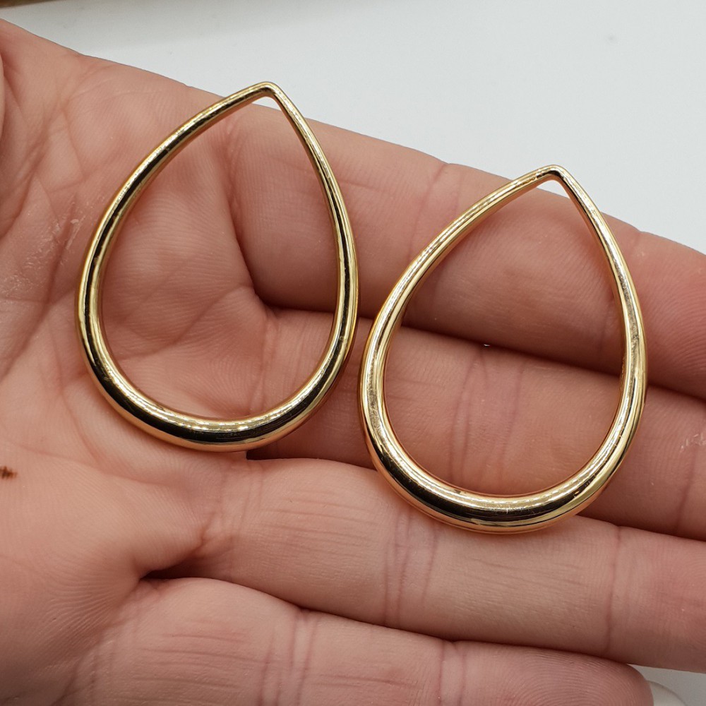 Hanger set goud kleurige open druppel large