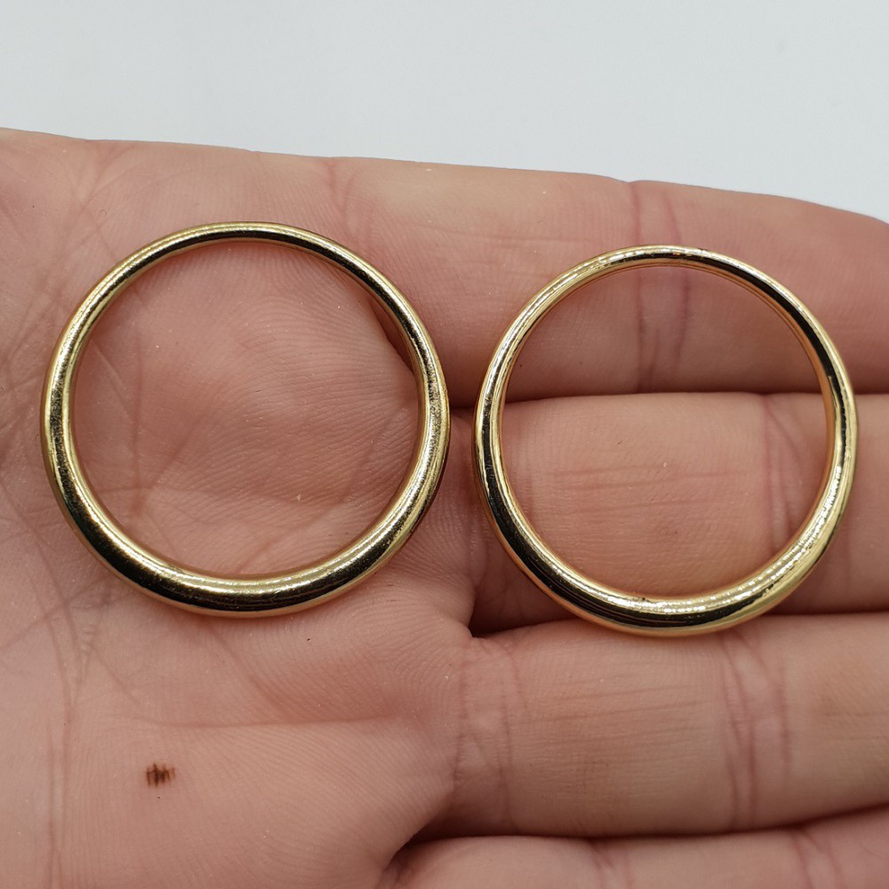 Hanger set goud kleurige open cirkel medium