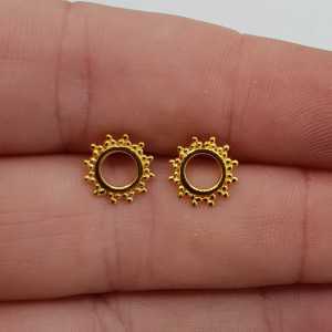 Gold plated open ring oorknopjes
