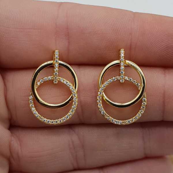 Gold plated earrings circles with Cz