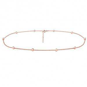 Rose gold plated choker necklace with balls