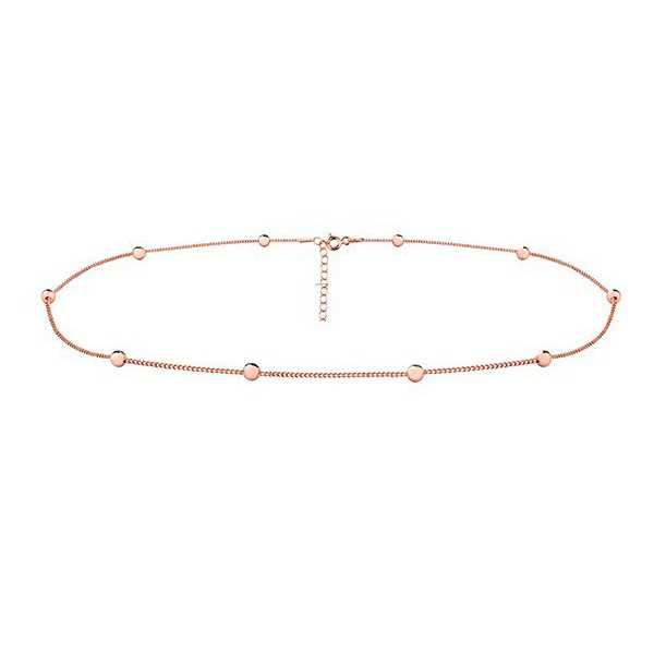 Rose gold plated choker necklace with balls