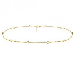 Gold plated choker necklace with balls