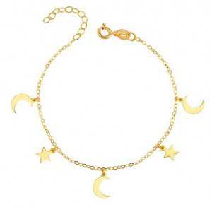 Vergoldete Armband mit Sternen und Monden